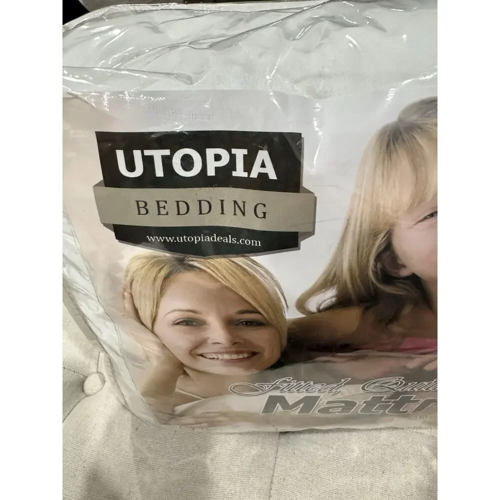 Utopia Bedding Quilted Fitted Mattress Pad Queen Deep Pocket 15-16in Cover